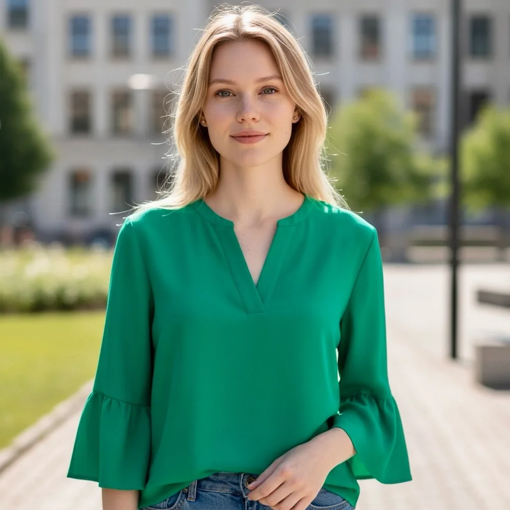 J. Crew | Women’s Green Blouse Size S Small - Picture 1 of 13